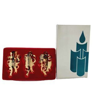 PartyLite Celebrations Holiday Candle Ornaments NOS Vtg 1980s Christmas Gold